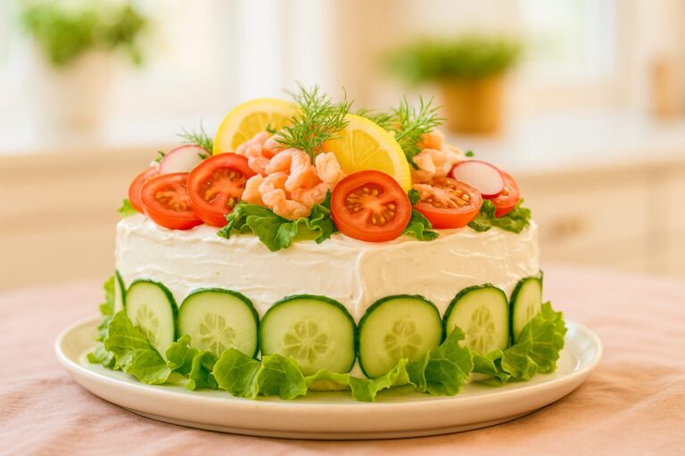 Smörgåstårta med krämig fyllning